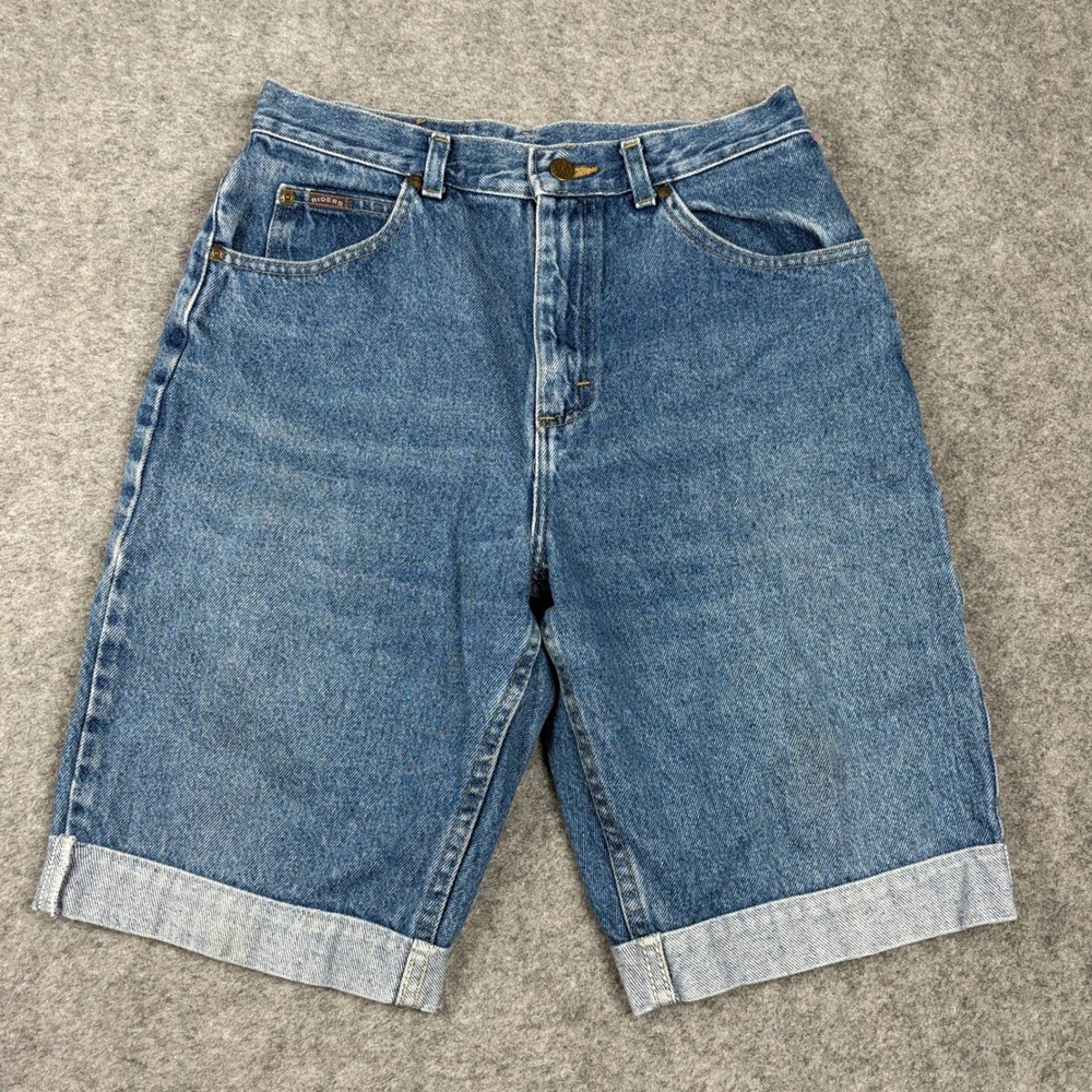 Riders Denim Shorts Womens 10 Blue High Waisted Cuffed Vintage Mom Jean Shorts